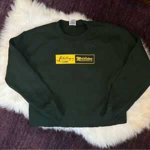Gildan Green Cropped Crewneck Sweater Classic Pullover